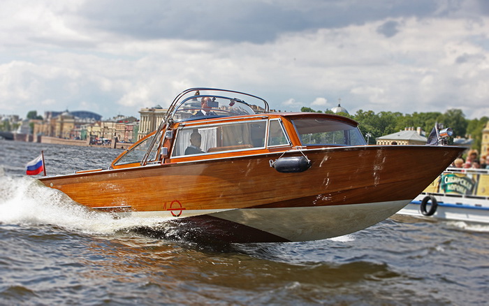 Riva boat in St Petersburg